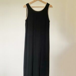 Vintage Black Sleeveless Midi Dress